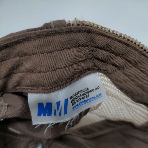 Corvus Bayer Strapback Hat Brown OSFA Farmer Embroidered Logo Distressed - Picture 11 of 12